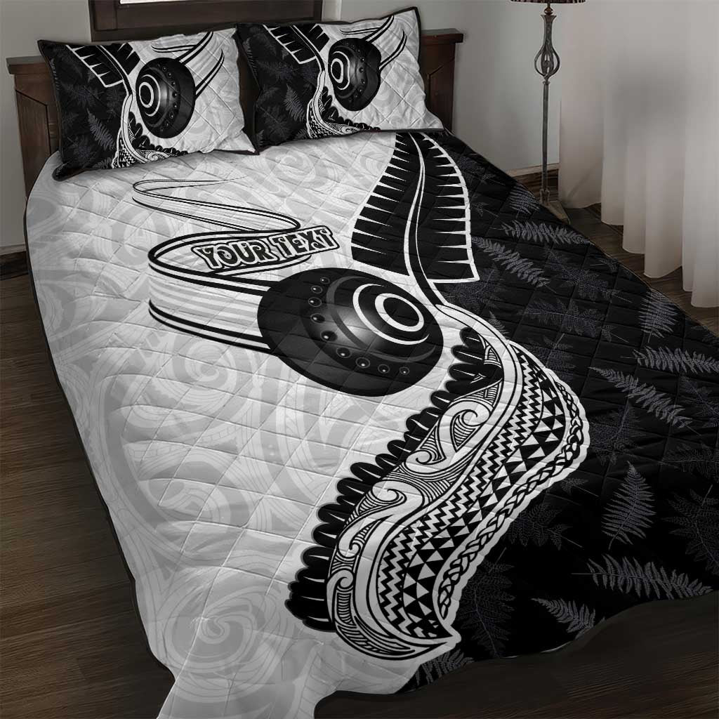 Personalised Aotearoa Lawn Bowls Quilt Bed Set Maori and Silver Fern Half Style - Aussie Hoodie