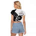 Personalised Aotearoa Lawn Bowls Raglan Cropped T Shirt Maori and Silver Fern Half Style - Aussie Hoodie