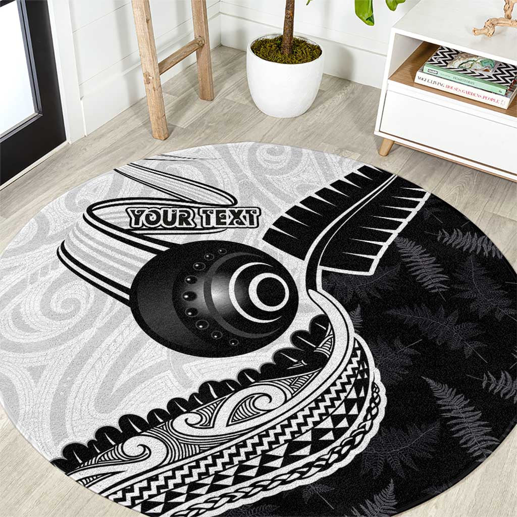 Personalised Aotearoa Lawn Bowls Round Carpet Maori and Silver Fern Half Style - Aussie Hoodie