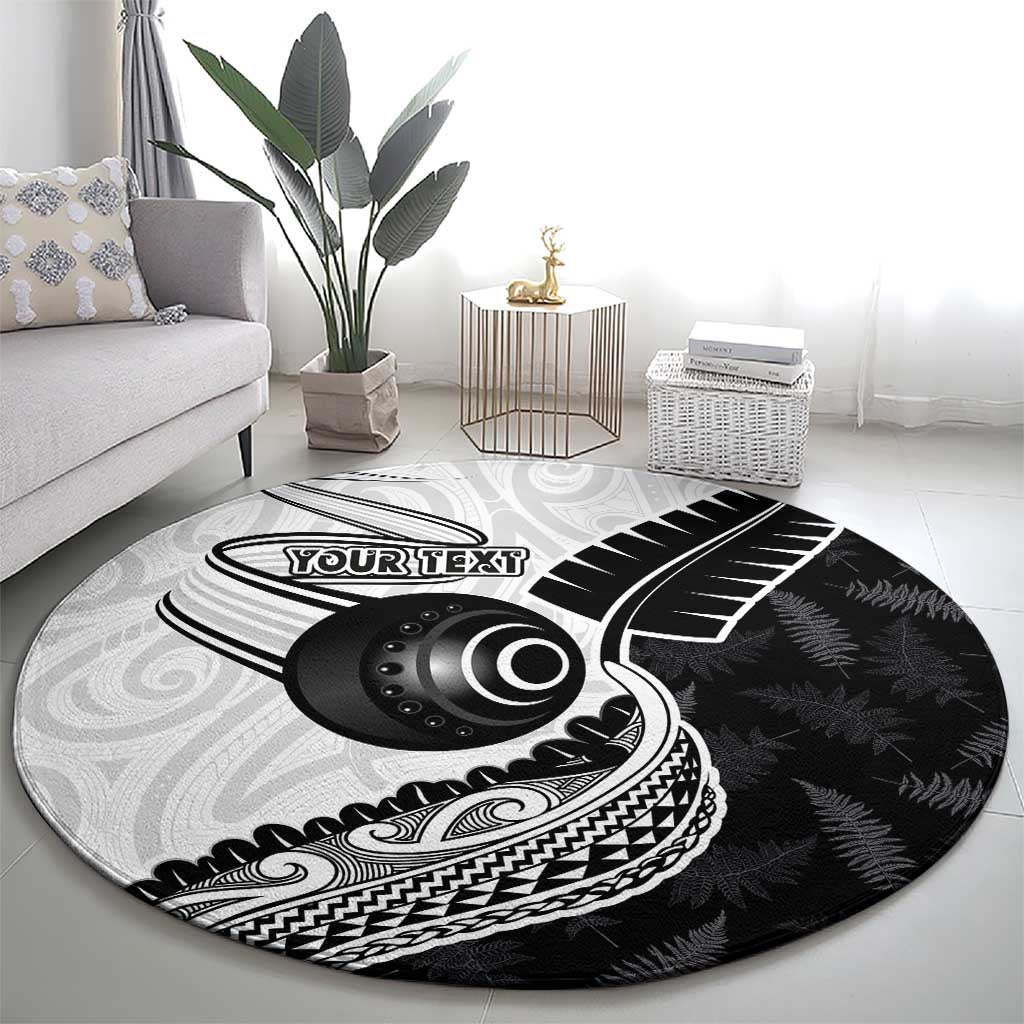 Personalised Aotearoa Lawn Bowls Round Carpet Maori and Silver Fern Half Style - Aussie Hoodie