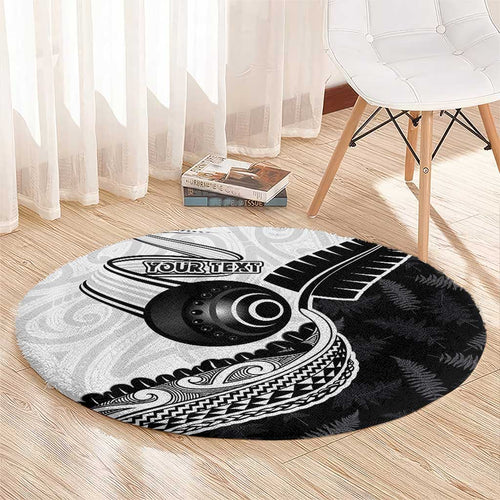 Personalised Aotearoa Lawn Bowls Round Carpet Maori and Silver Fern Half Style - Aussie Hoodie