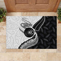 Personalised Aotearoa Lawn Bowls Rubber Doormat Maori and Silver Fern Half Style - Aussie Hoodie
