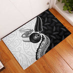 Personalised Aotearoa Lawn Bowls Rubber Doormat Maori and Silver Fern Half Style - Aussie Hoodie
