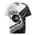 Personalised Aotearoa Lawn Bowls Rugby Jersey Maori and Silver Fern Half Style - Aussie Hoodie