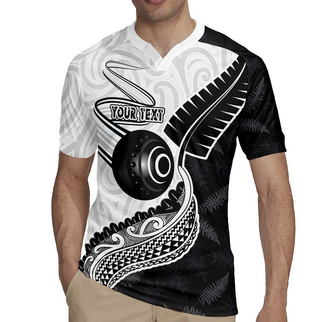 Personalised Aotearoa Lawn Bowls Rugby Jersey Maori and Silver Fern Half Style - Aussie Hoodie