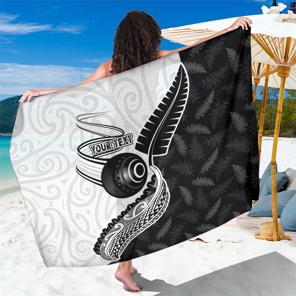 Personalised Aotearoa Lawn Bowls Sarong Maori and Silver Fern Half Style - Aussie Hoodie