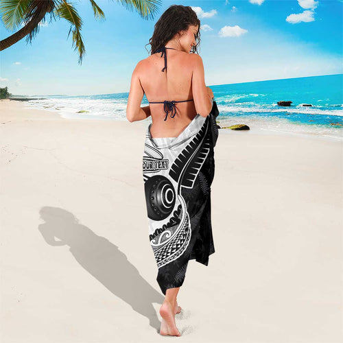 Personalised Aotearoa Lawn Bowls Sarong Maori and Silver Fern Half Style - Aussie Hoodie