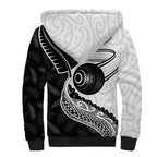 Personalised Aotearoa Lawn Bowls Sherpa Hoodie Maori and Silver Fern Half Style - Aussie Hoodie