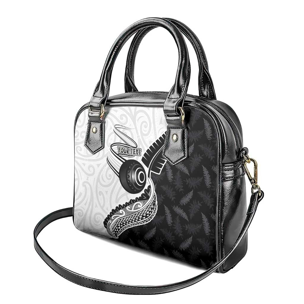 Personalised Aotearoa Lawn Bowls Shoulder Handbag Maori and Silver Fern Half Style - Aussie Hoodie