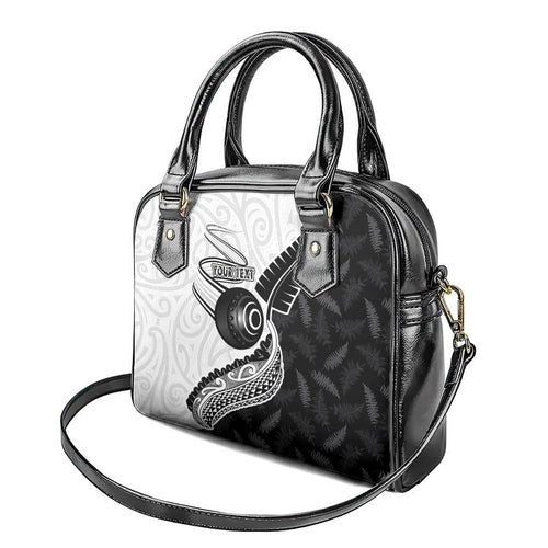 Personalised Aotearoa Lawn Bowls Shoulder Handbag Maori and Silver Fern Half Style - Aussie Hoodie