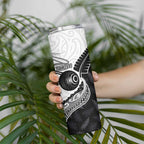 Personalised Aotearoa Lawn Bowls Skinny Tumbler Maori and Silver Fern Half Style - Aussie Hoodie