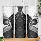 Personalised Aotearoa Lawn Bowls Skinny Tumbler Maori and Silver Fern Half Style - Aussie Hoodie