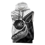 Personalised Aotearoa Lawn Bowls Sleeveless Hoodie Maori and Silver Fern Half Style - Aussie Hoodie
