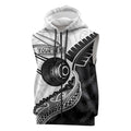 Personalised Aotearoa Lawn Bowls Sleeveless Zip Hoodie Maori and Silver Fern Half Style - Aussie Hoodie