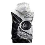 Personalised Aotearoa Lawn Bowls Sleeveless Zip Hoodie Maori and Silver Fern Half Style - Aussie Hoodie