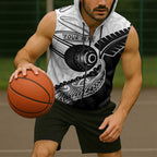 Personalised Aotearoa Lawn Bowls Sleeveless Zip Hoodie Maori and Silver Fern Half Style - Aussie Hoodie