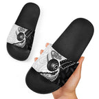 Personalised Aotearoa Lawn Bowls Slide Sandals Maori and Silver Fern Half Style - Aussie Hoodie