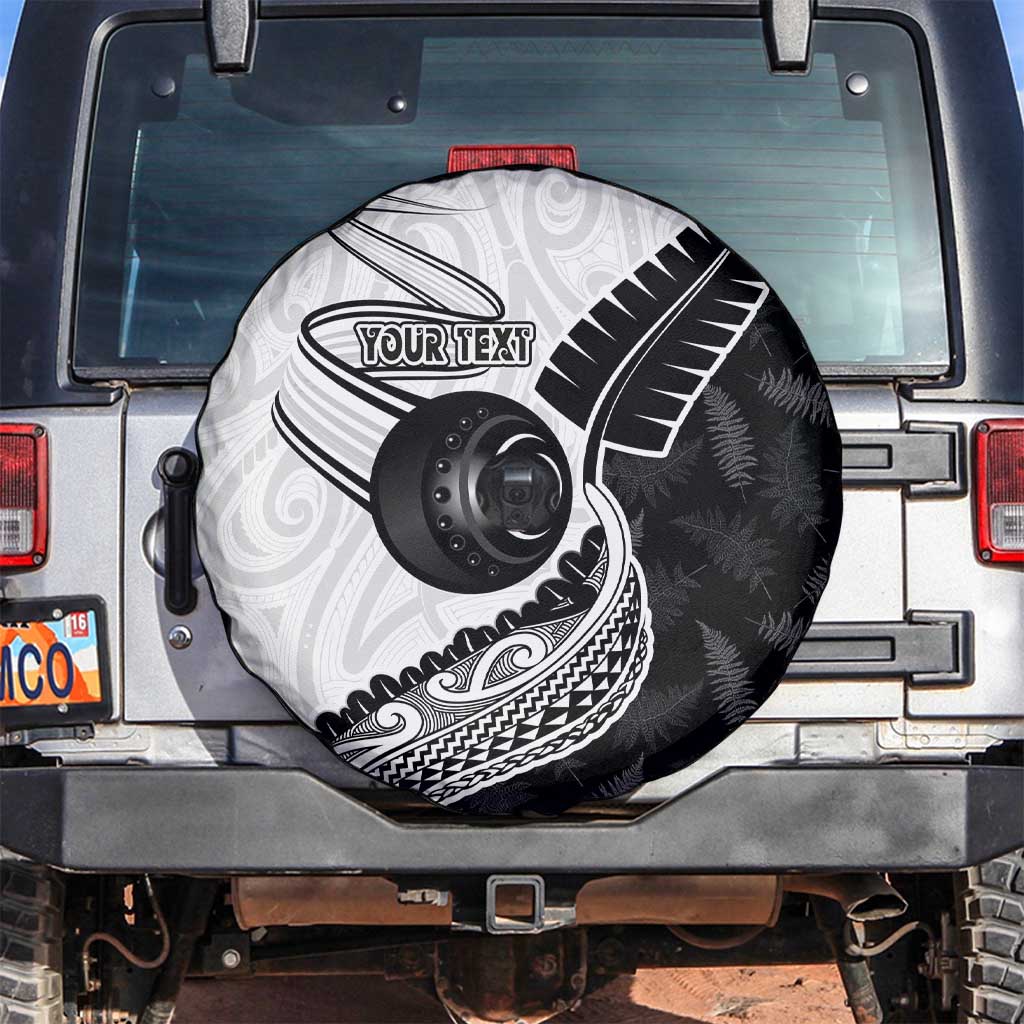 Personalised Aotearoa Lawn Bowls Spare Tire Cover Maori and Silver Fern Half Style - Aussie Hoodie