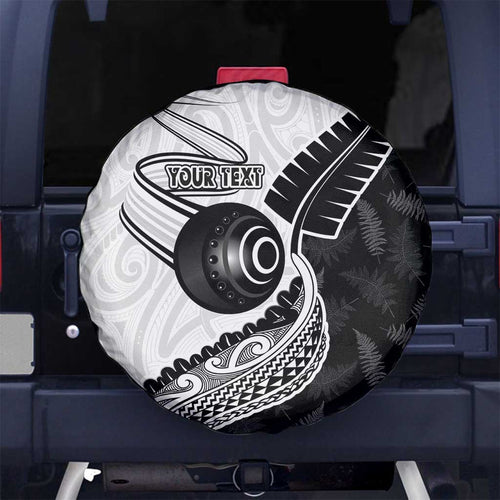 Personalised Aotearoa Lawn Bowls Spare Tire Cover Maori and Silver Fern Half Style - Aussie Hoodie