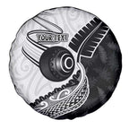 Personalised Aotearoa Lawn Bowls Spare Tire Cover Maori and Silver Fern Half Style - Aussie Hoodie