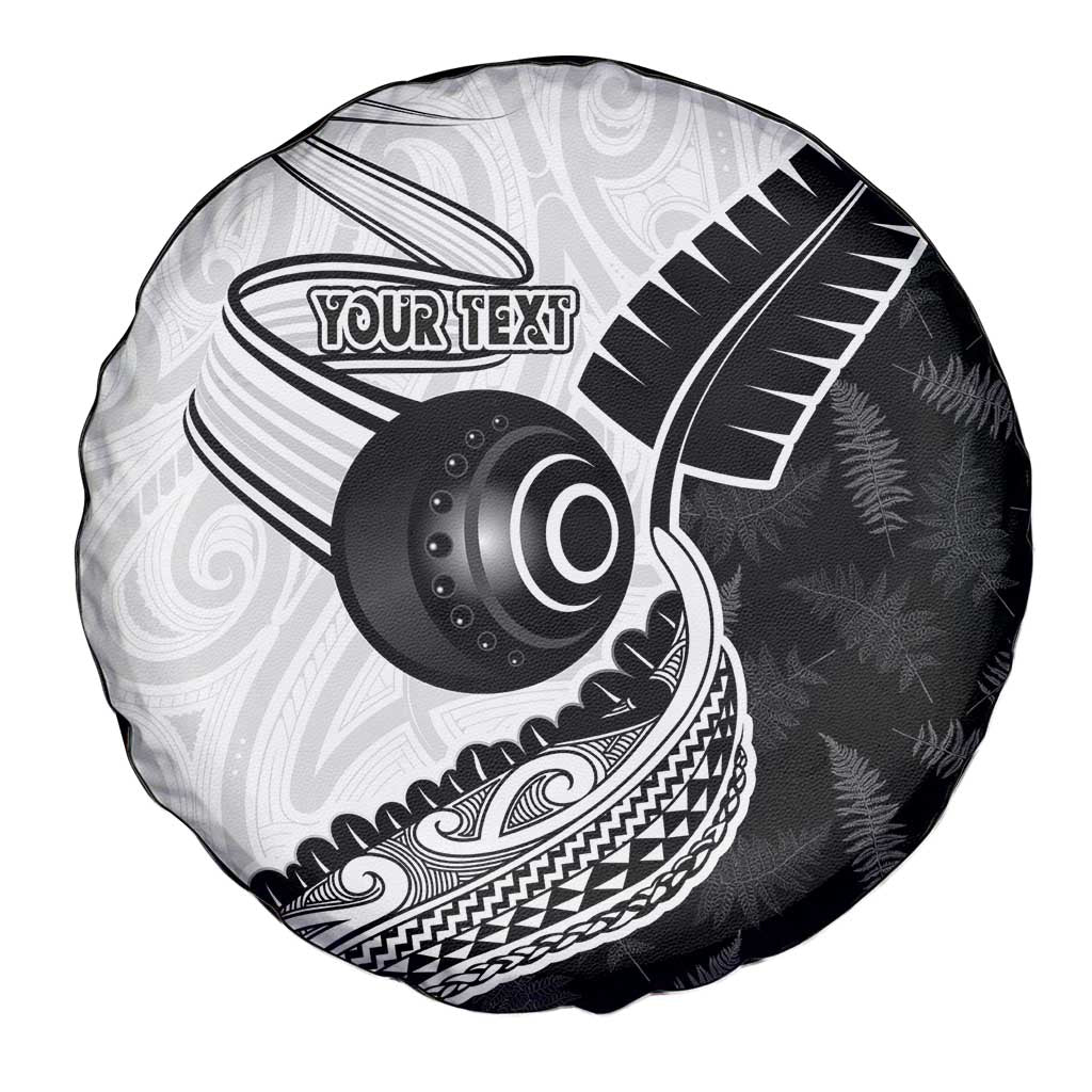 Personalised Aotearoa Lawn Bowls Spare Tire Cover Maori and Silver Fern Half Style - Aussie Hoodie