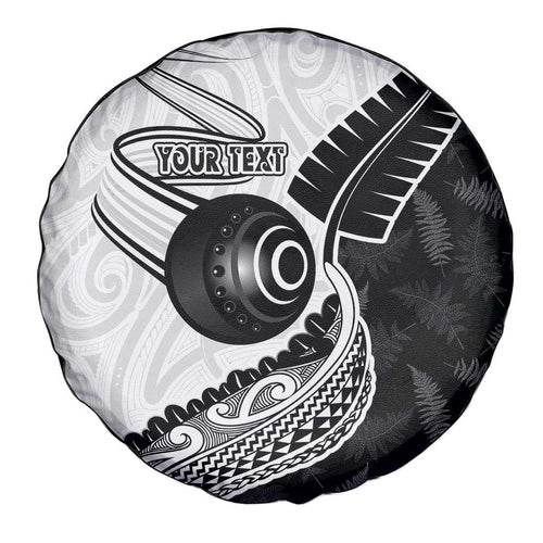 Personalised Aotearoa Lawn Bowls Spare Tire Cover Maori and Silver Fern Half Style - Aussie Hoodie