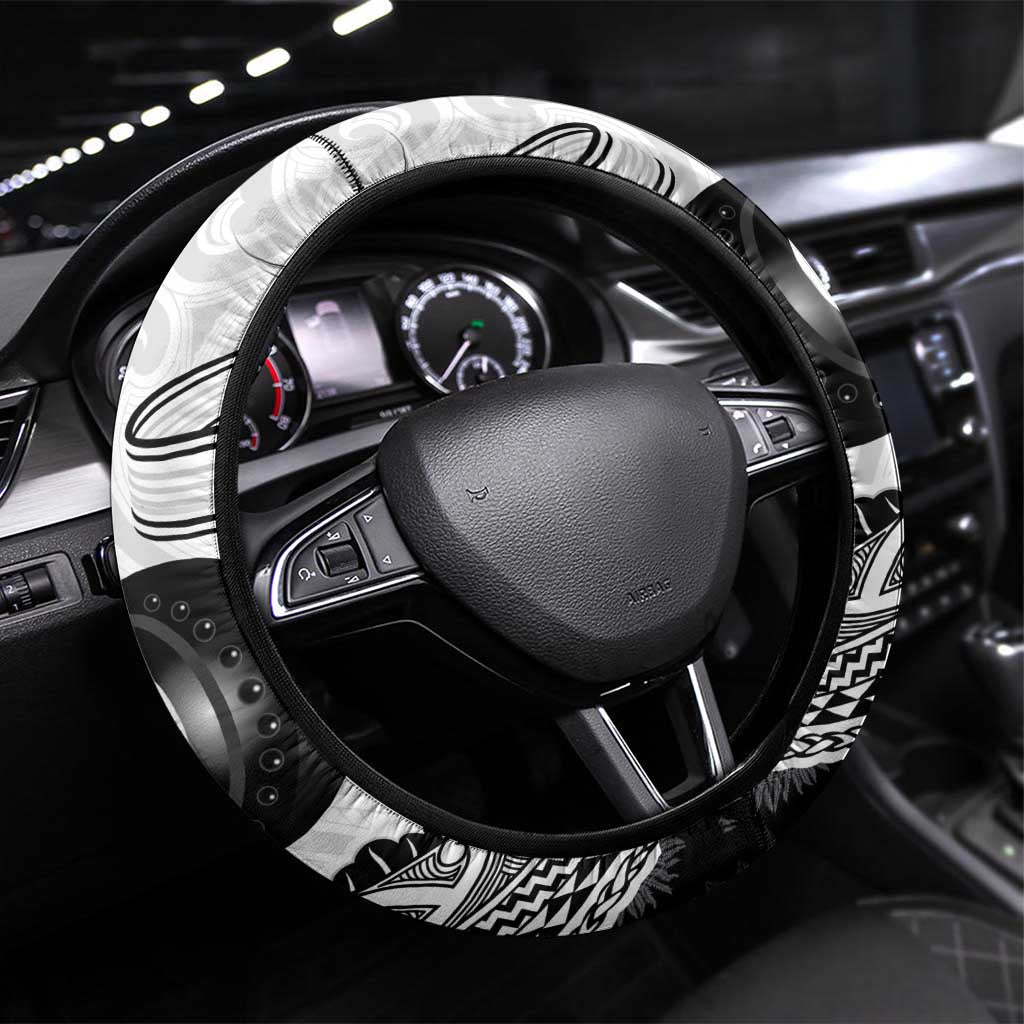 Aotearoa Lawn Bowls Steering Wheel Cover Maori and Silver Fern Half Style - Aussie Hoodie