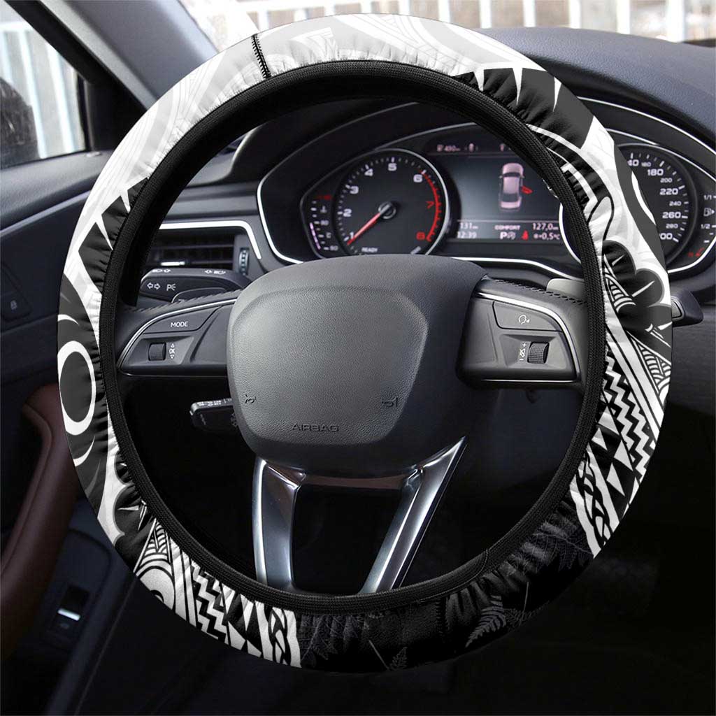 Aotearoa Lawn Bowls Steering Wheel Cover Maori and Silver Fern Half Style - Aussie Hoodie