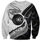 Personalised Aotearoa Lawn Bowls Sweatshirt Maori and Silver Fern Half Style - Aussie Hoodie