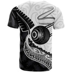 Personalised Aotearoa Lawn Bowls T Shirt Maori and Silver Fern Half Style - Aussie Hoodie