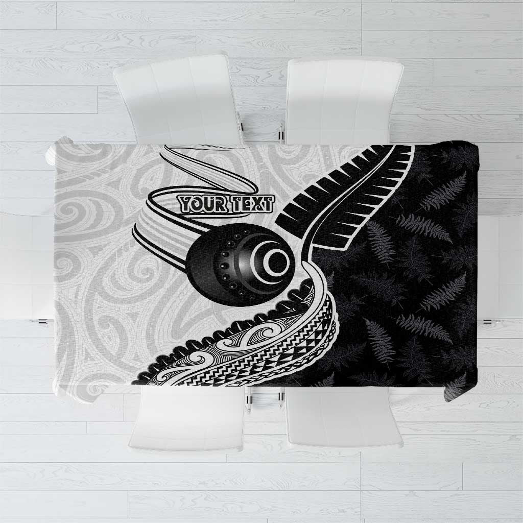 Personalised Aotearoa Lawn Bowls Tablecloth Maori and Silver Fern Half Style - Aussie Hoodie