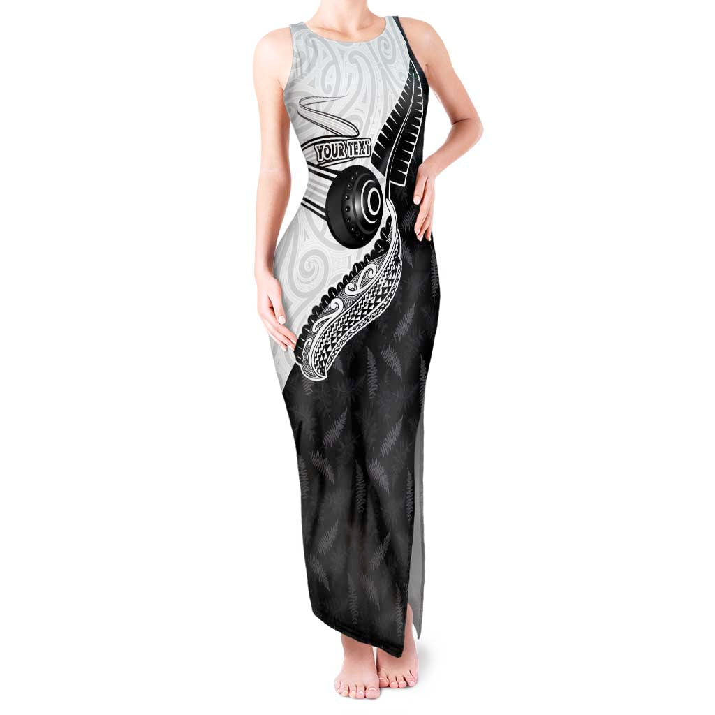 Personalised Aotearoa Lawn Bowls Tank Maxi Dress Maori and Silver Fern Half Style - Aussie Hoodie