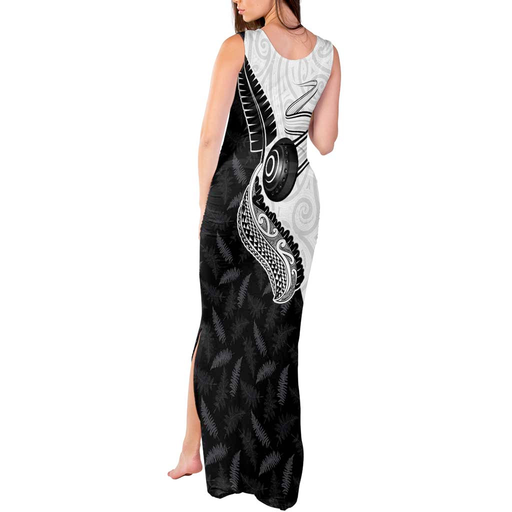 Personalised Aotearoa Lawn Bowls Tank Maxi Dress Maori and Silver Fern Half Style - Aussie Hoodie