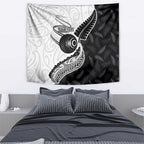 Personalised Aotearoa Lawn Bowls Tapestry Maori and Silver Fern Half Style - Aussie Hoodie
