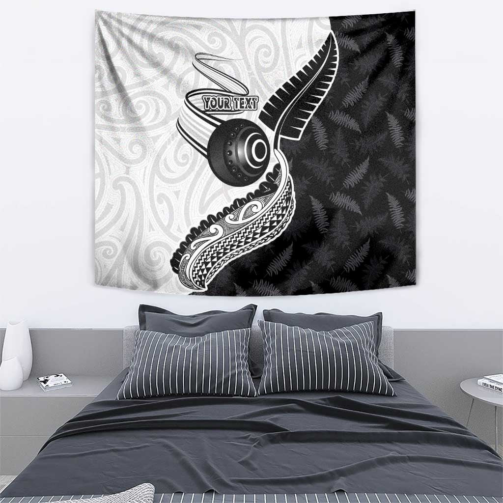 Personalised Aotearoa Lawn Bowls Tapestry Maori and Silver Fern Half Style - Aussie Hoodie