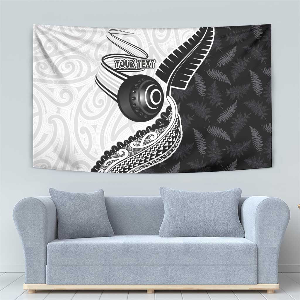 Personalised Aotearoa Lawn Bowls Tapestry Maori and Silver Fern Half Style - Aussie Hoodie