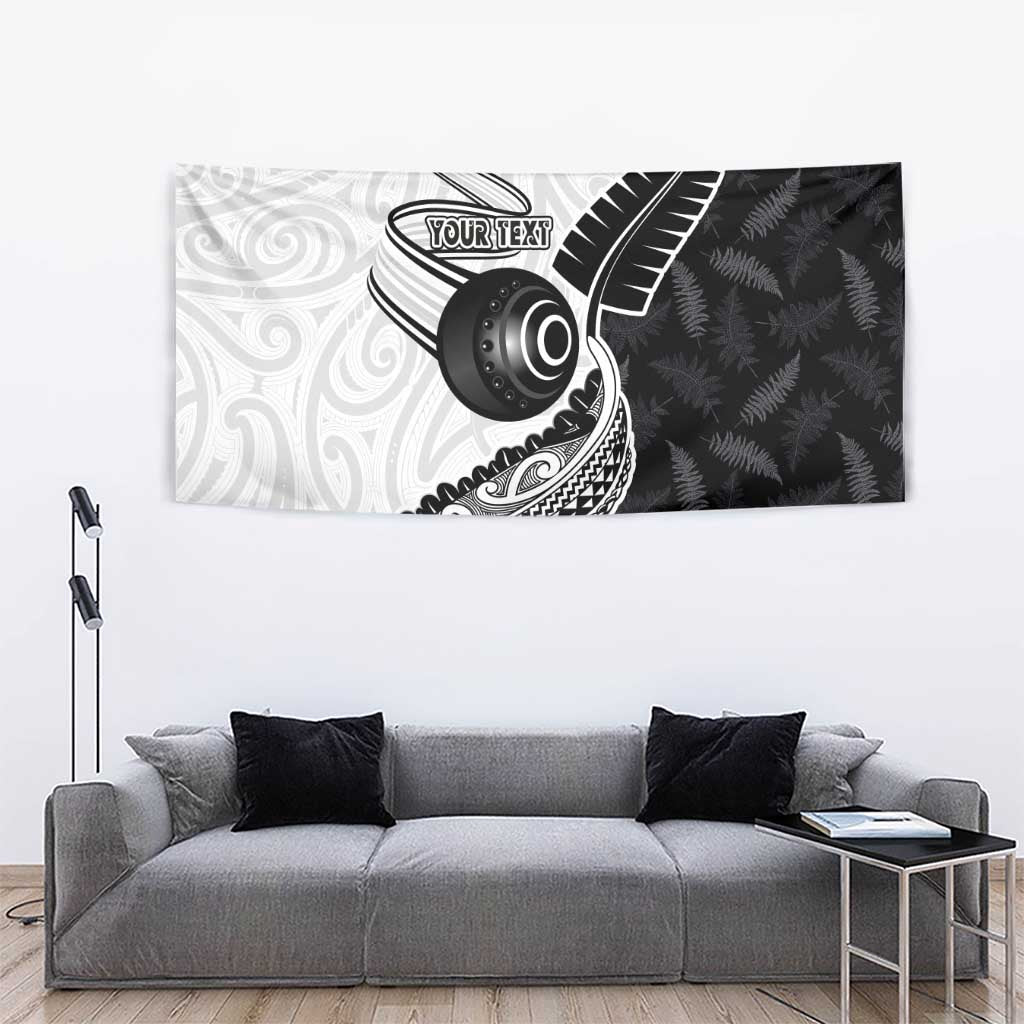 Personalised Aotearoa Lawn Bowls Tapestry Maori and Silver Fern Half Style - Aussie Hoodie