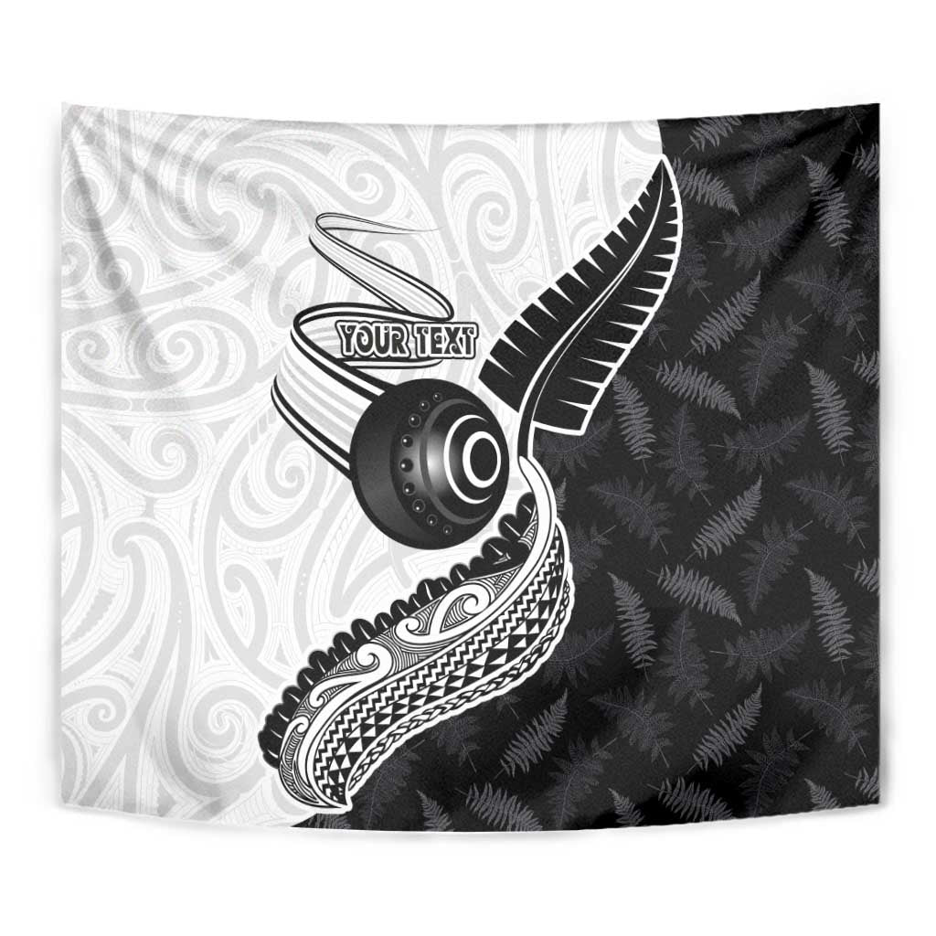 Personalised Aotearoa Lawn Bowls Tapestry Maori and Silver Fern Half Style - Aussie Hoodie