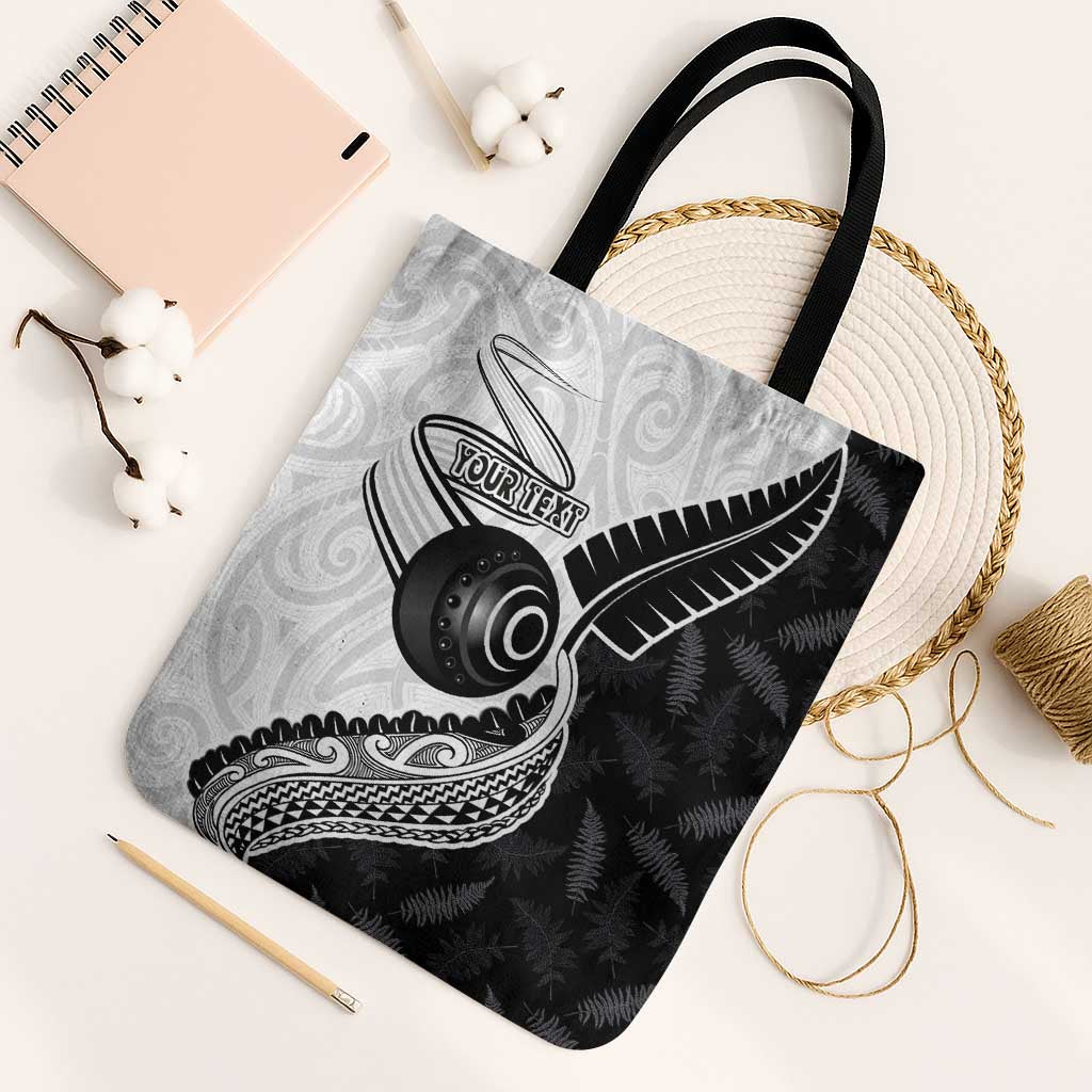 Personalised Aotearoa Lawn Bowls Tote Bag Maori and Silver Fern Half Style - Aussie Hoodie