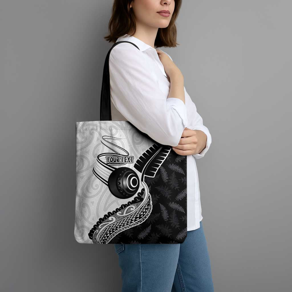 Personalised Aotearoa Lawn Bowls Tote Bag Maori and Silver Fern Half Style - Aussie Hoodie