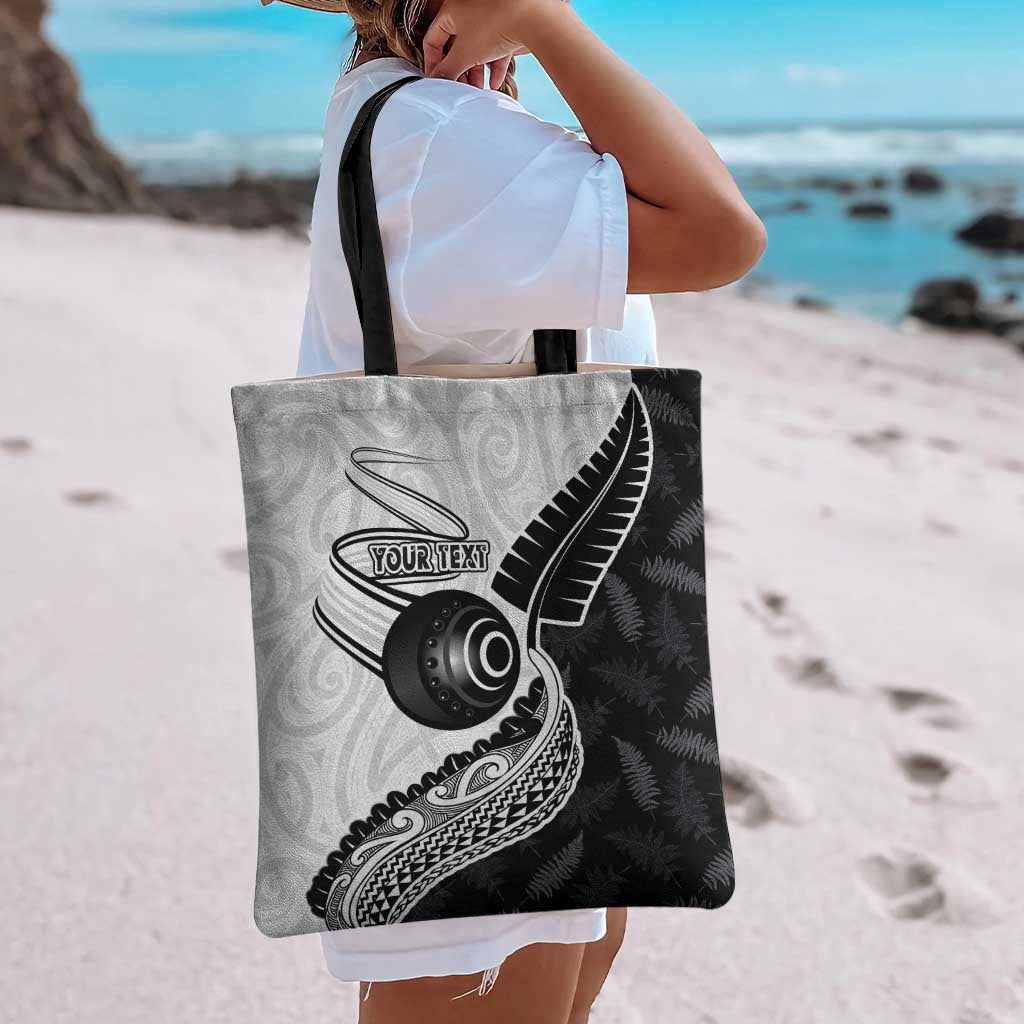 Personalised Aotearoa Lawn Bowls Tote Bag Maori and Silver Fern Half Style - Aussie Hoodie