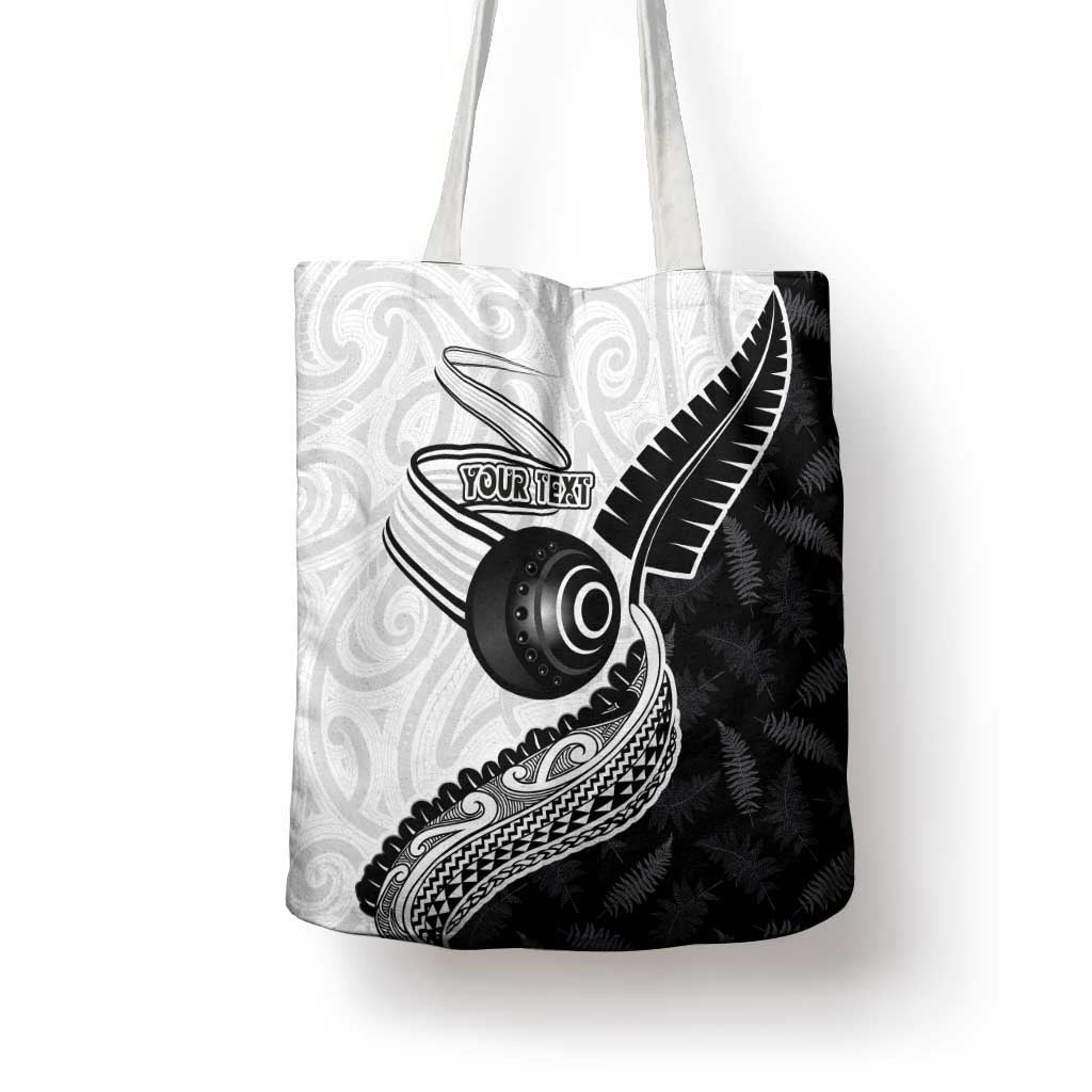 Personalised Aotearoa Lawn Bowls Tote Bag Maori and Silver Fern Half Style - Aussie Hoodie