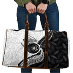 Personalised Aotearoa Lawn Bowls Travel Bag Maori and Silver Fern Half Style - Aussie Hoodie