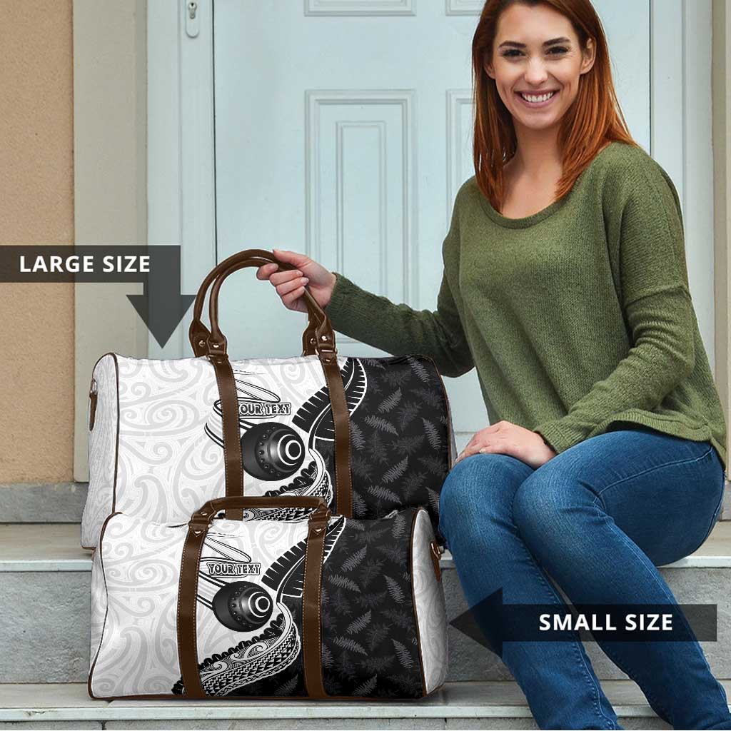 Personalised Aotearoa Lawn Bowls Travel Bag Maori and Silver Fern Half Style - Aussie Hoodie
