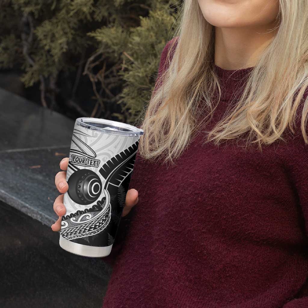 Personalised Aotearoa Lawn Bowls Tumbler Cup Maori and Silver Fern Half Style - Aussie Hoodie