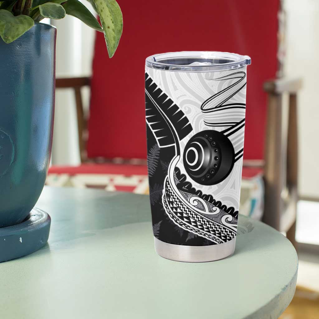 Personalised Aotearoa Lawn Bowls Tumbler Cup Maori and Silver Fern Half Style - Aussie Hoodie
