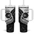 Personalised Aotearoa Lawn Bowls Tumbler With Handle Maori and Silver Fern Half Style - Aussie Hoodie