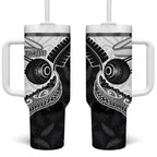 Personalised Aotearoa Lawn Bowls Tumbler With Handle Maori and Silver Fern Half Style - Aussie Hoodie