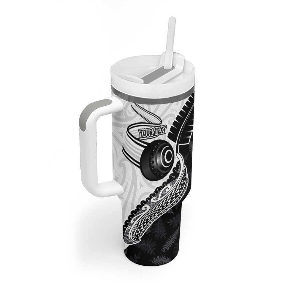 Personalised Aotearoa Lawn Bowls Tumbler With Handle Maori and Silver Fern Half Style - Aussie Hoodie