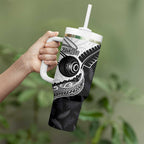 Personalised Aotearoa Lawn Bowls Tumbler With Handle Maori and Silver Fern Half Style - Aussie Hoodie